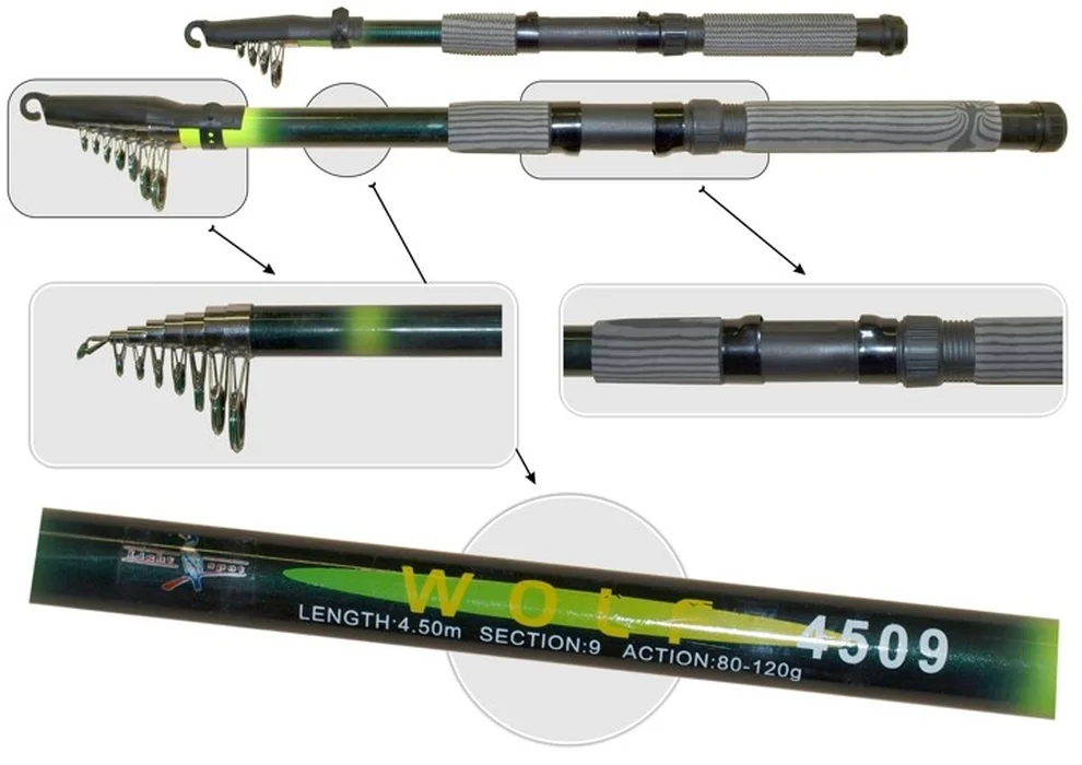 Спиннинг тел. Wolf 3м 50-100гр